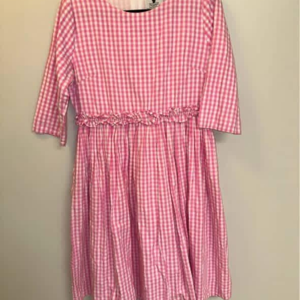 Dainty Jewells Pink and White Casual Sundress with Crew Neck